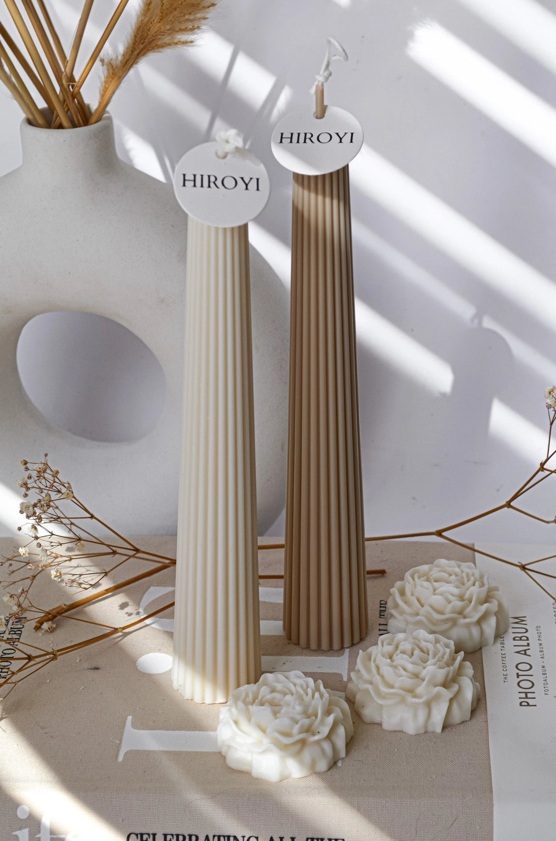 Sculptural Dinner Candle - Cream